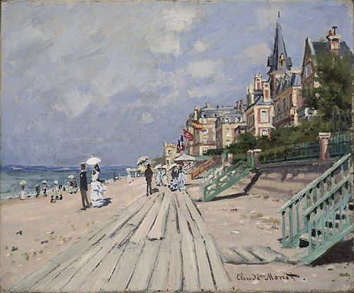 La Plage à Trouville, 1870, Claude Monet