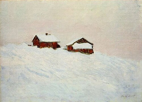 Häuser im Schnee in Norwegen, 1895, Claude Monet