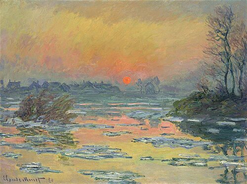 Sunset on the Seine in Winter, 1880, Claude Monet