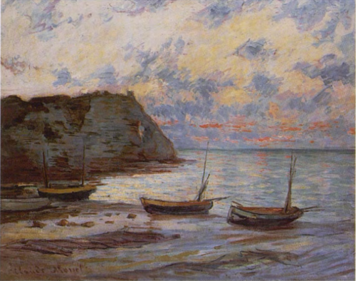 Sunset at Etretat, 1885, Claude Monet