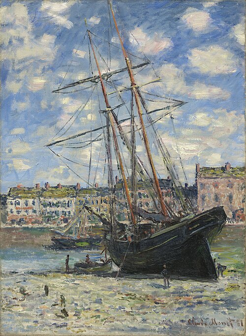 Bateau couché à marée basse, 1881, Claude Monet