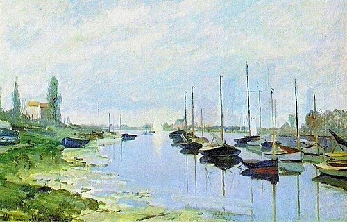 Argenteuil, bateaux au long de la berge, 1872, Claude Monet