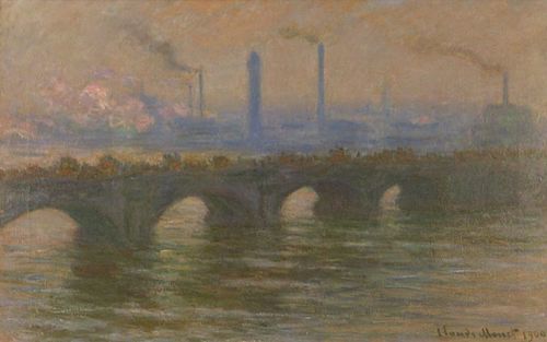Waterloo Bridge, overcast weather, 1900, Claude Monet