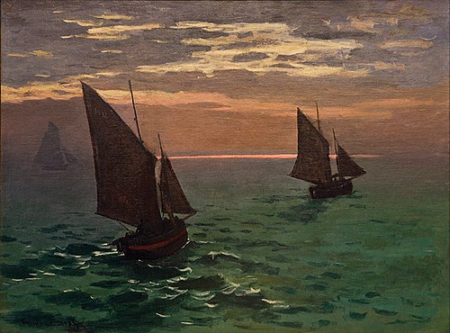 Bateaux de pêche en mer, 1868, Claude Monet