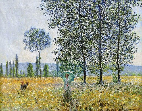Sous les peupliers, effet de soleil, 1887, Claude Monet