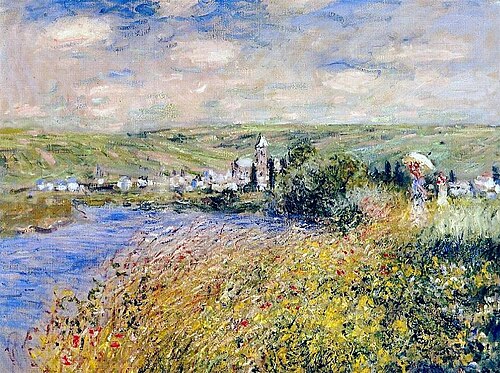Vétheuil vu de l'île Saint-Martin, 1880, Claude Monet