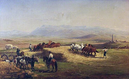 Italian Harvest Scene, 1850, Charles Poingdestre