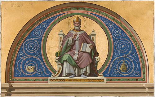 Esquisse pour l'église Saint-Ambroise : Saint Ambroise, 1866, Charles Soulacroix