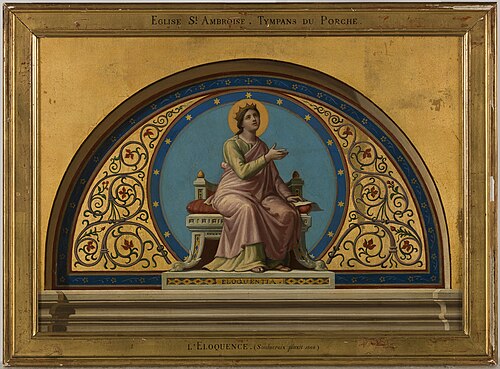 Esquisse pour l'église Saint-Ambroise : L'éloquence, 1866, Charles Soulacroix