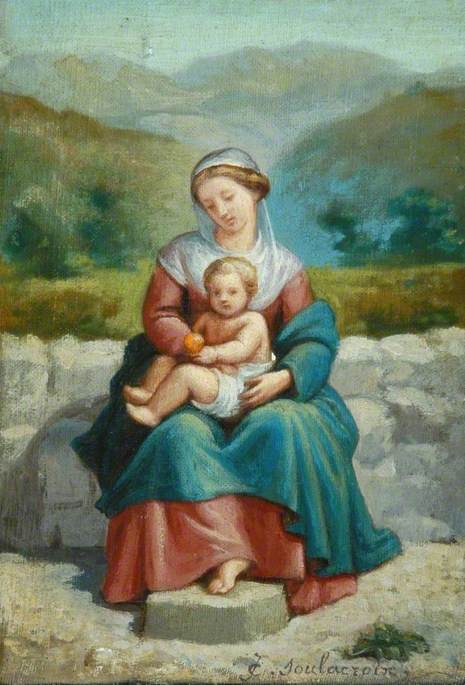 Madonna and Child in a Landscape, , Charles Soulacroix
