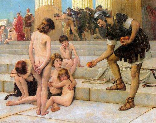 Captifs à Rome, 1888, Charles W. Bartlett
