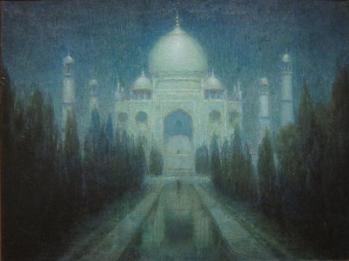 Taj Mahal by Moonlight, 1923, Charles W. Bartlett