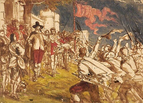 Compositional Sketch for 'Charles I Raising His Standard at Nottingham', 1857, Charles West Cope