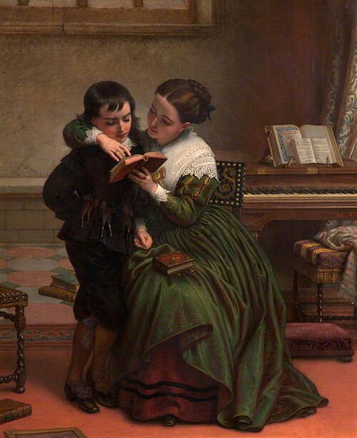 George Herbert and His Mother, 1872, Charles West Cope