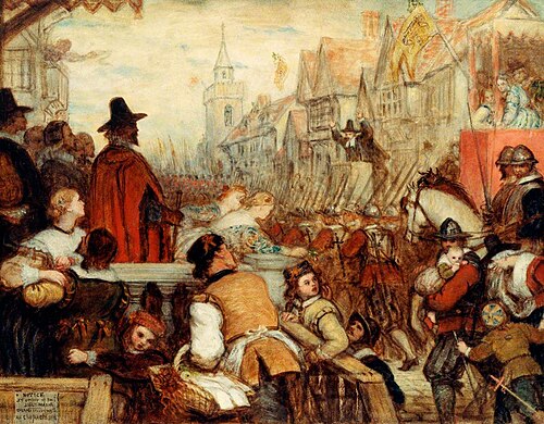 Sketch for 'The Setting Out of the Train Bands from London to Raise the Siege of Gloucester', , Charles West Cope