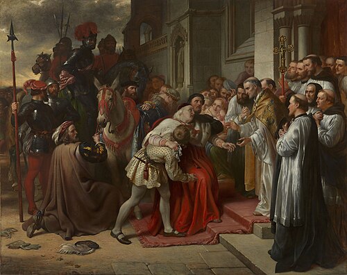 Cardinal Wolsey at the Gate of Leicester Abbey, 1847, Charles West Cope