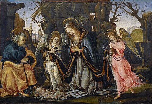 The Nativity with Two Angels, , Filippino Lippi
