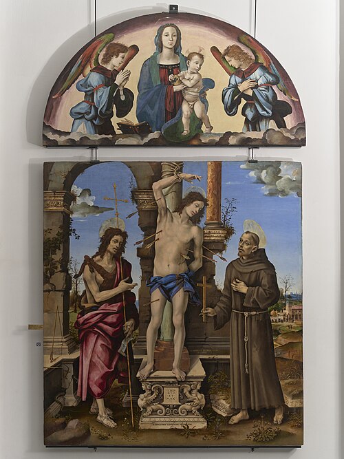 Saint Sebastian with Madonna and child, 1502, Filippino Lippi
