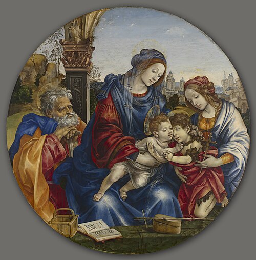 The Holy Family with Saint John the Baptist and Saint Margaret, 1495, Filippino Lippi