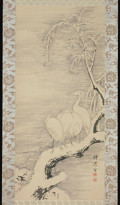 Herons in the Snow, 1840, Chikutō Nakabayashi
