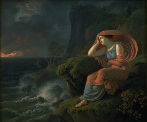 Alkyone venter forgæves sin bortrejste ægtefælle, 1810, Christian Gotlieb Kratzenstein-Stub