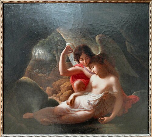 Amor vækker Psyche med spidsen af sin pil, 1815, Christian Gotlieb Kratzenstein-Stub
