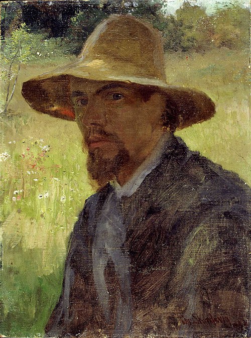 Selvportrett av Christian Skredsvig, 1886, Christian Skredsvig