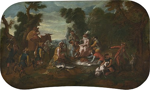 Singerie: The Picnic, 1739, Christophe Huet