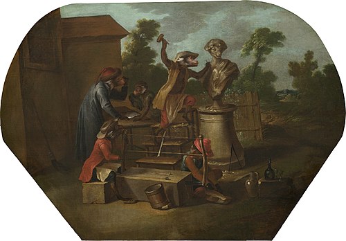 Singerie: The Sculptor, 1739, Christophe Huet