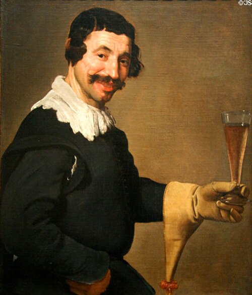 Homme au verre de vin, 1630, Diego Vélasquez