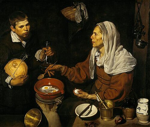 Vieille faisant frire des œufs, 1618, Diego Vélasquez