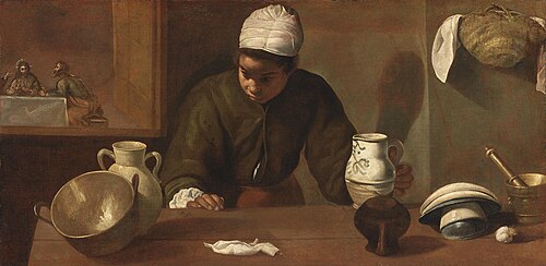 Kitchen Scene with the Supper in Emmaus, 1618, Diego Velázquez