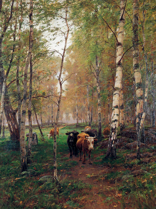 Cows in a Birch Forest, 1886, Victor Westerholm
