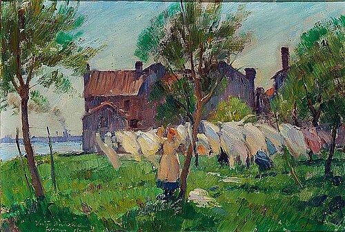 Drying Laundry in the Sun, 1900, Victor Westerholm