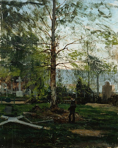 Werner Holmberg's Graveside, 1882, Victor Westerholm