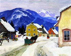 Village laurentien, 1927, Clarence Gagnon