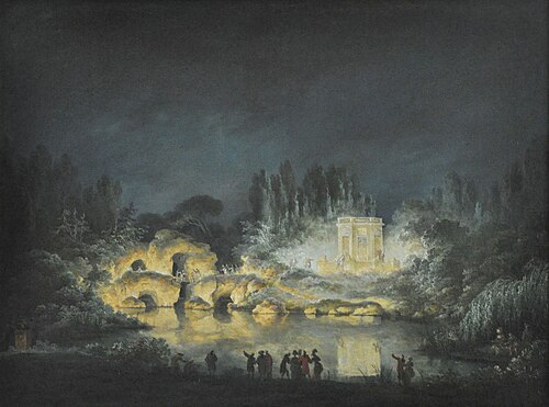 Illumination du Pavillon du Belvédère, 1781, Claude-Louis Châtelet