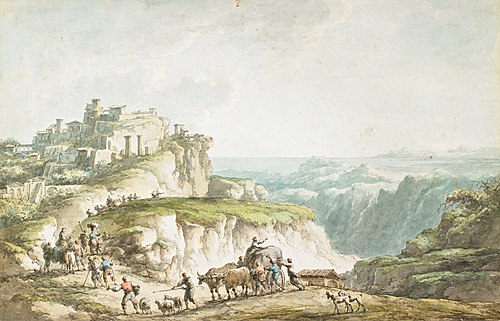 Vue de Catanzaro, 1780, Claude-Louis Châtelet