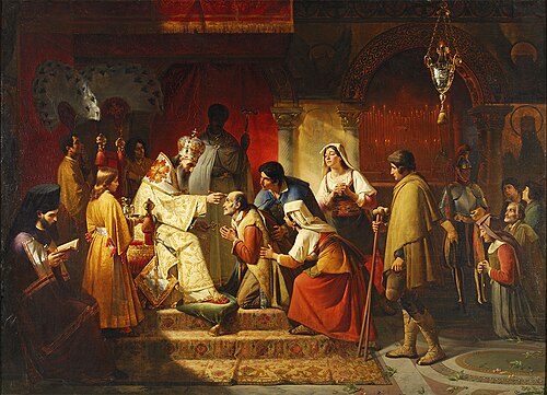 Cérémonie de l'eau sainte dans l'église de Saint-Athanase-des-Grecs, 1830, Claude Bonnefond