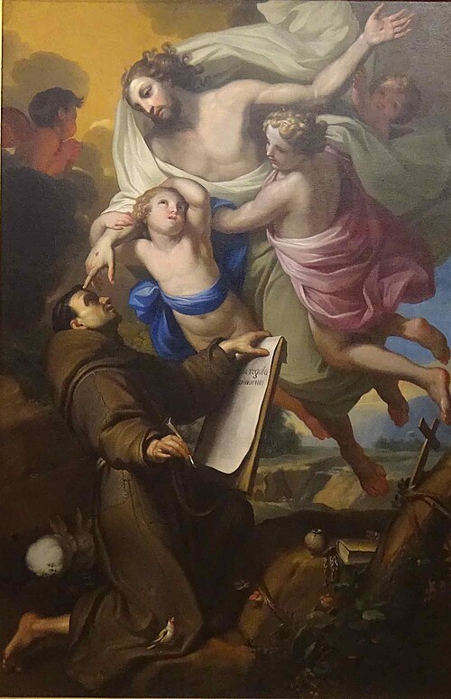 Le Christ dicte la règle à saint François d'Assise, 1679, Claude François