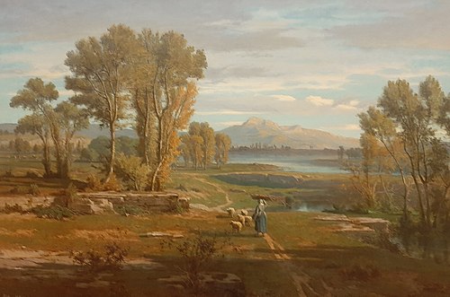Lac de Laffrey. Effet de soleil, 1853, Claude Pollet