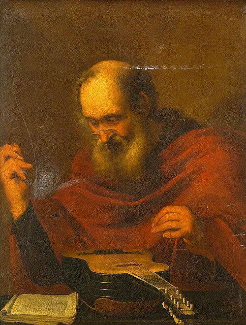 Man Restringing a Guitar, , José de Ribera