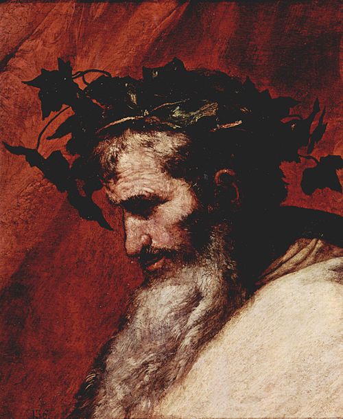 Detail of the Head of Bacchus, 1636, José de Ribera