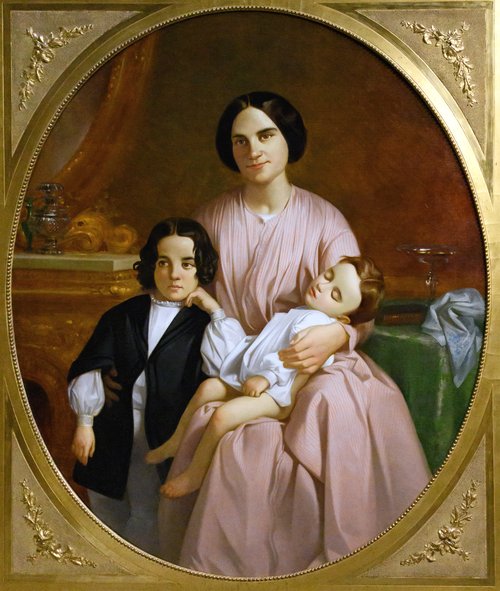 Portait de l'épouse et des fils du peintre, 1865, Claudi Lorenzale