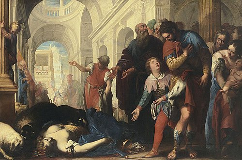 Königin Jezabel wird den Hunden vorgeworfen, 1650, Claudio Ridolfi