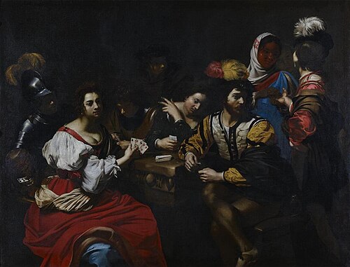 Joueurs de cartes et diseuse de bonne aventure, 1621, Nicolas Régnier
