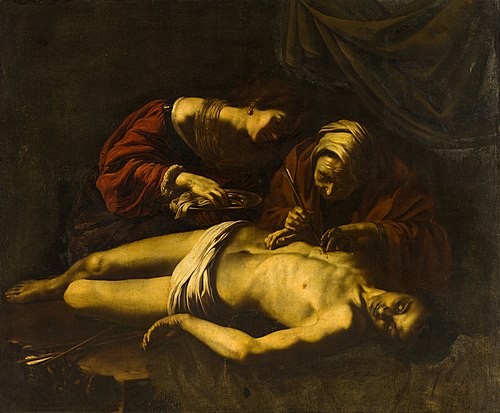 St Sebastian Tended by St Irene, 1650, Nicolas Régnier
