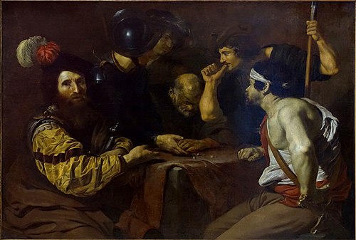 Soldats jouant aux dés la tunique du Christ, 1650, Nicolas Régnier