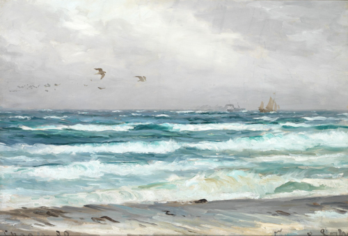 Surf at Skagen., 1899, Carl Locher