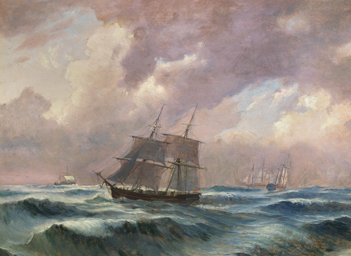 Ships at sea., 1892, Carl Locher